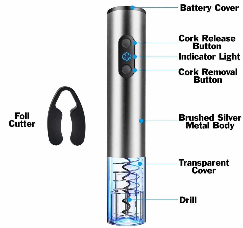 Corksc Electric Wine Bottle Opener Automatic Corkscrew Cordless Cutter Openin ...