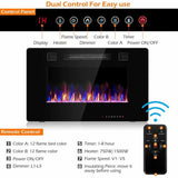 Electric Fireplace Recessed Ultra Thin Wall Mounted Heater