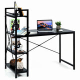 Computer Desk SKONYON 47.5 in Writing Study Computer Desk with 4-Tier Shelves