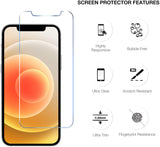 3 Pack Screen protector compatible for iPhone 12 and iPhone 12 pro 6.1 inch - Tempered Glass screen protector film