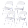 SKONYON Premium Vinyl Padded Metal Folding Chair (4 Pack), White