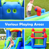 Multi-Color Inflatable Water Slide Kids Bounce House with Air Pump and Carrying Case