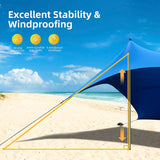 10 ft. x 10 ft. Portable Beach Canopy Tent Shelter with Sand Anchor Carry Bag, Blue