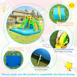 Deluxe Multi-Colored Inflatable Water Park with Slides, Water Blaster and Climbing Wall - Blower and Carry Case Included