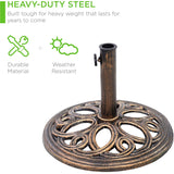 23 lbs. Cast Iron Patio Umbrella Base in Bronze