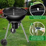 22 in. Original Kettle Premium Charcoal Grill in Black with Built-In Thermometer