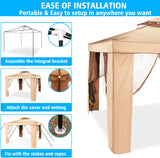 10 ft. x 10 ft. Pop-Up Instant Gazebo Tent with Mosquito Netting Outdoor Canopy Shelter