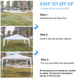 10 ft. x 10 ft. White Canopy Tent Heavy-Duty Wedding Party Tent Canopy with 3 Removable Side Walls