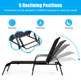 Black Steel Outdoor Chaise Lounge (2-Pack)
