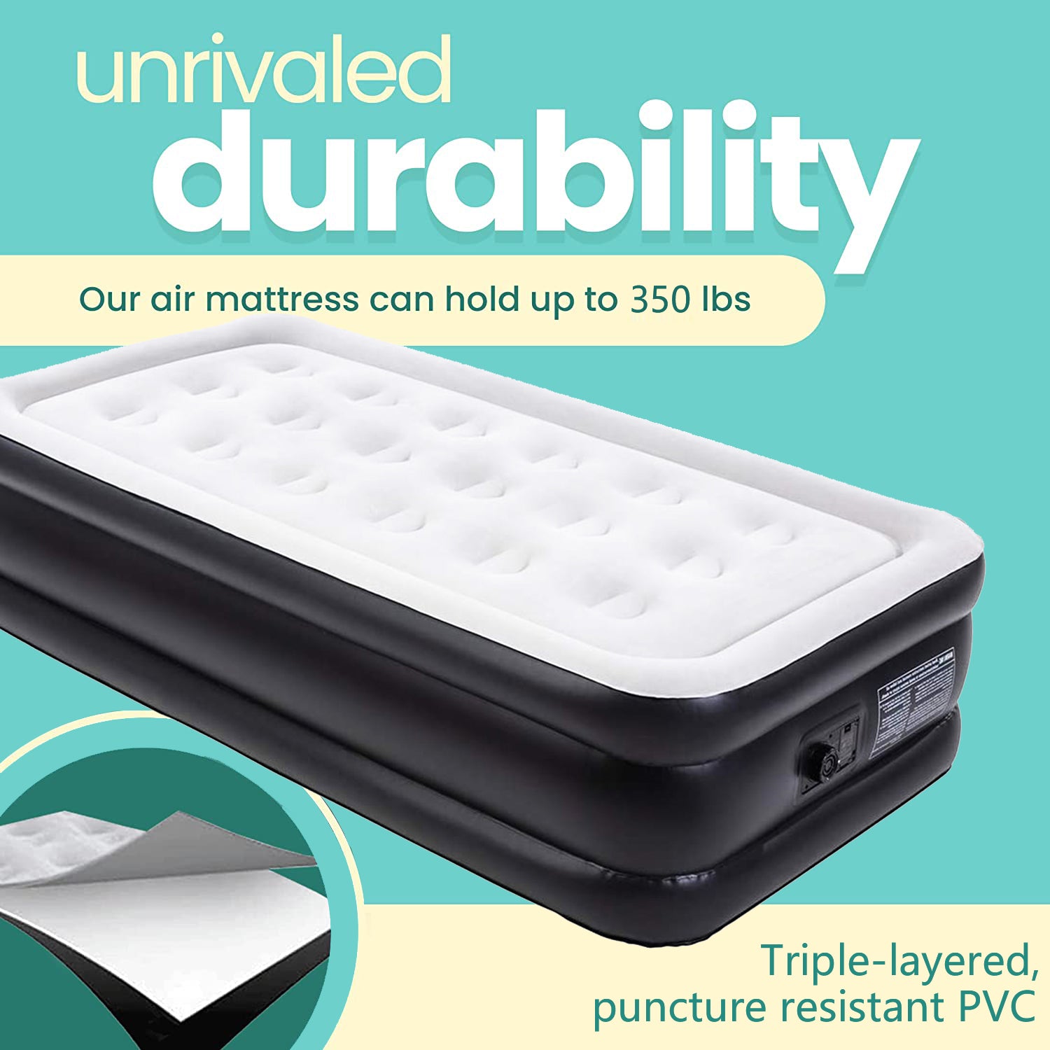 Comfort 18 in. Twin Deluxe Air Mattress with Built in Pump