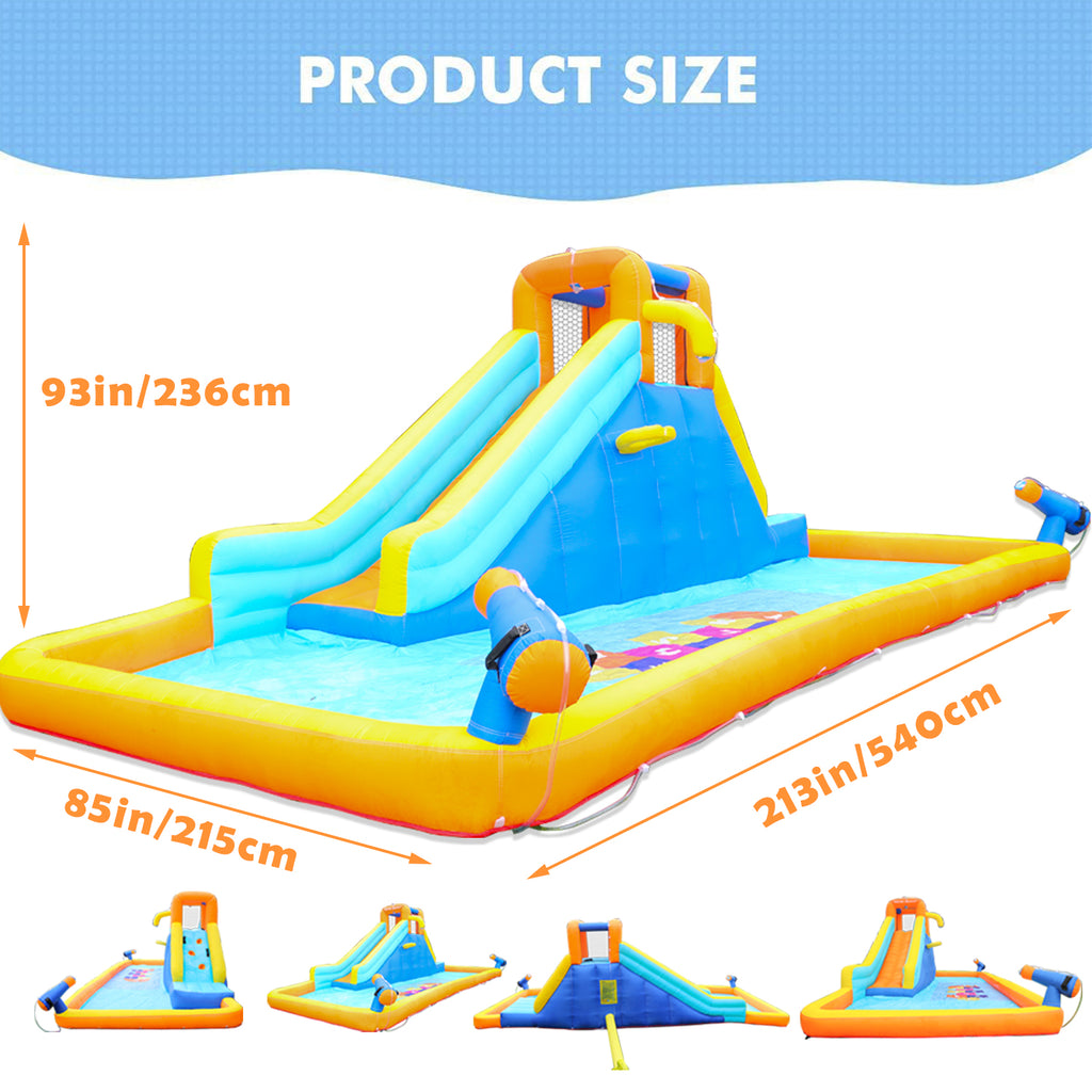 Multi-Colored Inflatable Water Slide Park Heavy-Duty Nylon Bounce Hous ...