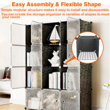 57 in. H x 42 in. W x 14.5 in. D Black Polypropylene Portable Closet with 12 Cubes