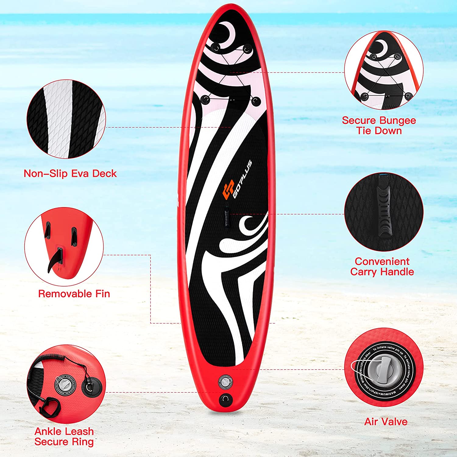 120 in. Inflatable Stand Up Paddle Board Surfboard with Pump Aluminum Paddle
