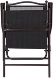 Mix and Match Folding Steel Outdoor Dining Chair in Black (2-Pack)