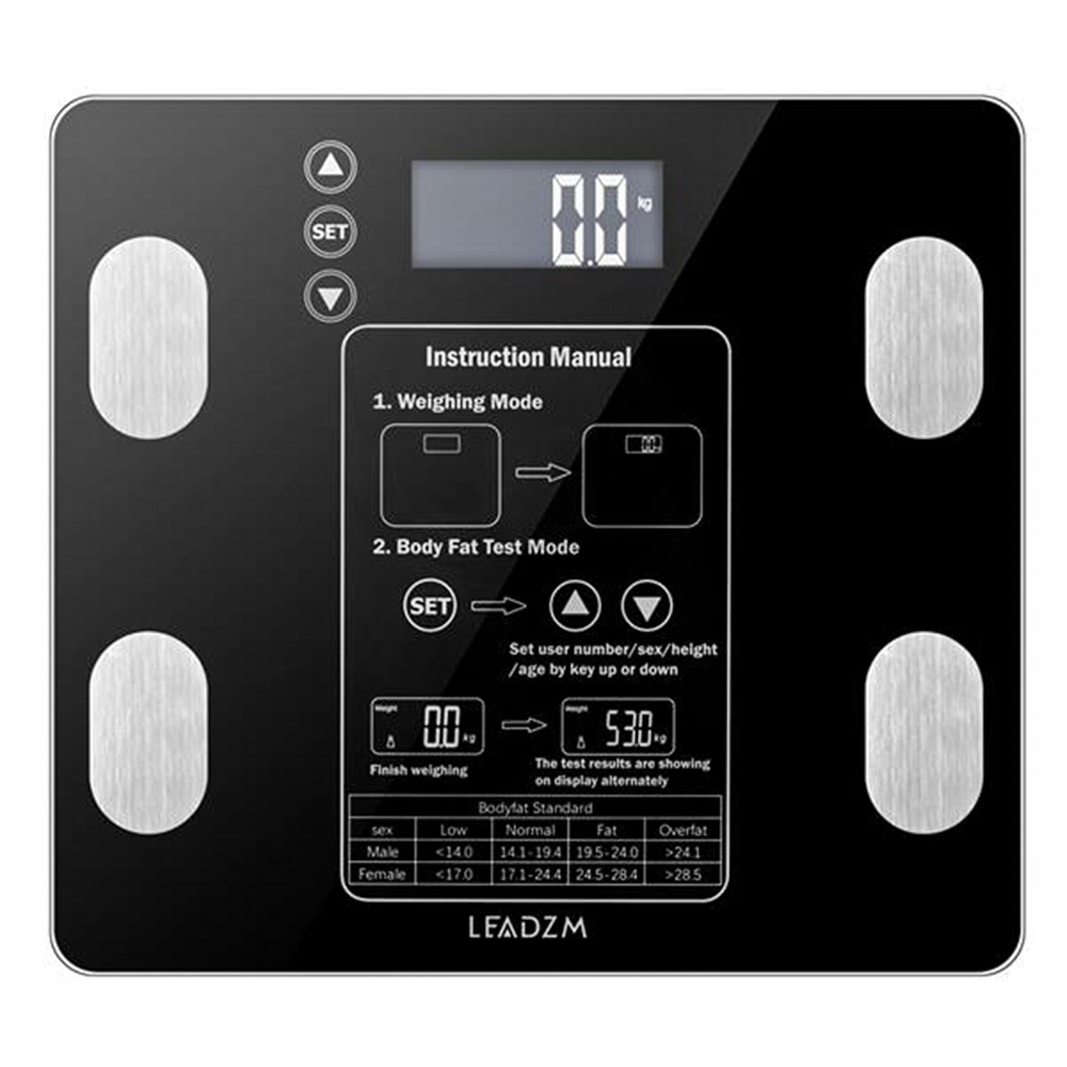 SUGIFT Precision Body Weight Bathroom Scale with Backlit Display, 400 lbs  Capacity, Black