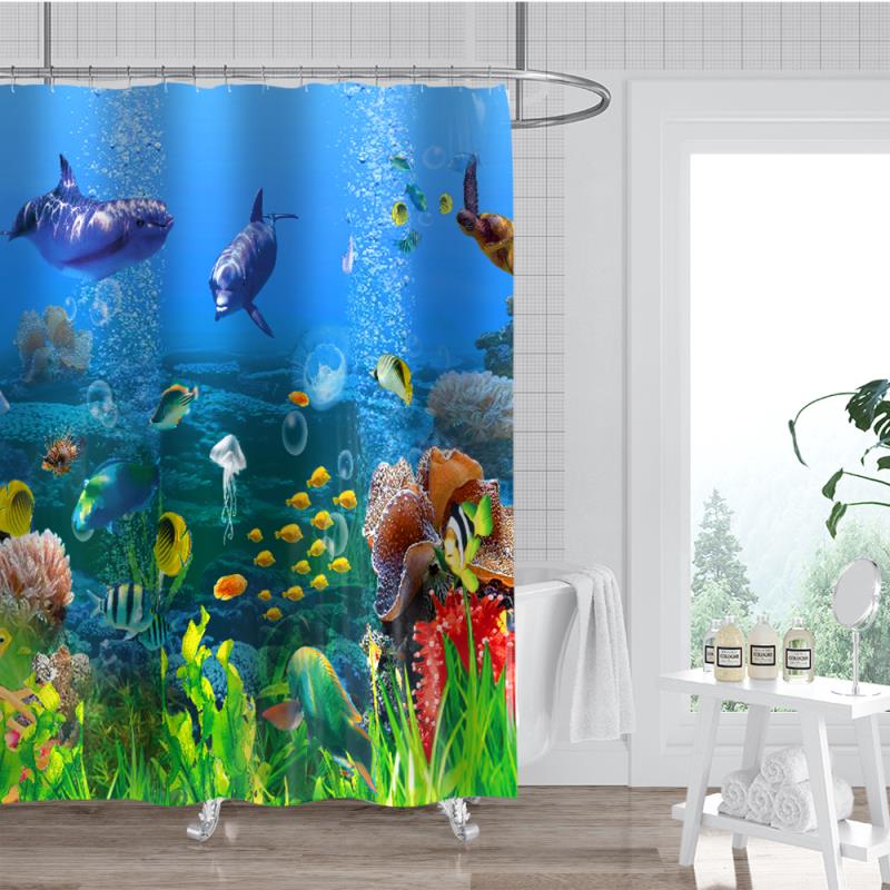 Shower Curtain Bathroom Fabric Fall Curtains Waterproof 71 x 71 Inches Decorative Bathroom Curtain