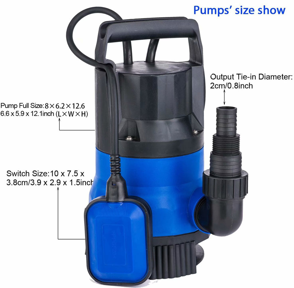 SKONYON Sump Pump Dirty Water Submersible 1HP 750W Transfer Pump for P