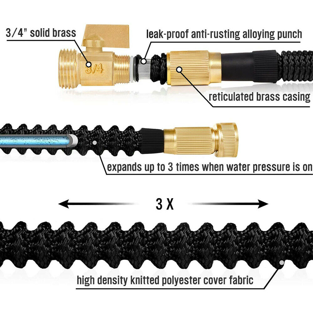 Flexi Hose 3/4 in x 50 ft. with 8 Function Nozzle Expandable