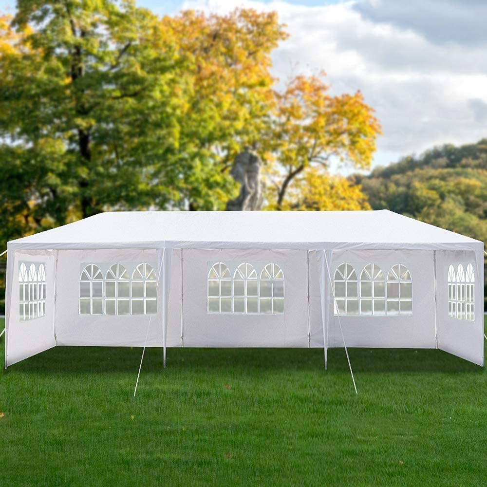 SKONYON Patio Tent 10'x30' Party Tent with 5 Removable Side Walls