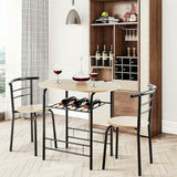 3 Pcs Dining Set 2 Chairs And Table Compact Bistro Pub Breakfast Home Kitchen