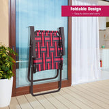 Red Steel Folding Patio Outdoor Chair (6-Pack)