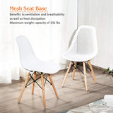 Plastic Outdoor Dining Chair in White Set of 2