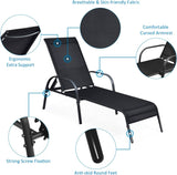 Black Steel Outdoor Chaise Lounge (2-Pack)