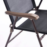 Mix and Match Folding Steel Outdoor Dining Chair in Black (2-Pack)