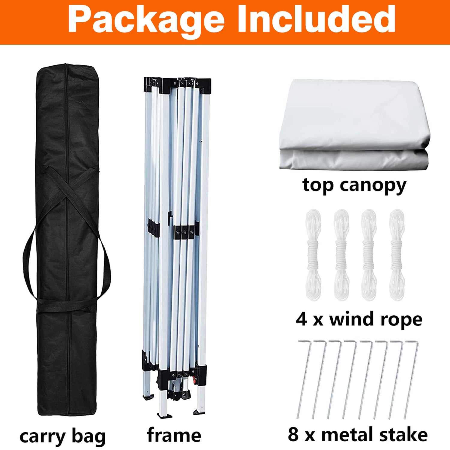 10 ft. x 10 ft. White Instant Canopy Pop Up Tent with Carry Bag