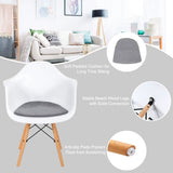 Modern Molded Plastic Outdoor Dining Chair in White Set of 2