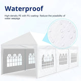 10 ft. x 30 ft. White Canopy Tent Heavy-Duty Wedding Party Tent Canopy with 8 Removable Side Walls