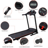 Multi-Functional LED Display Electric Folding Treadmill for Home Use, Easy To Assemble, Compact Treadmill With Cup Holder