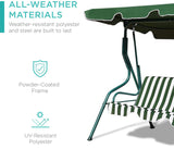3-Person Outdoor Patio Swing Chair with Removable Cushion and Coated Steel Frame