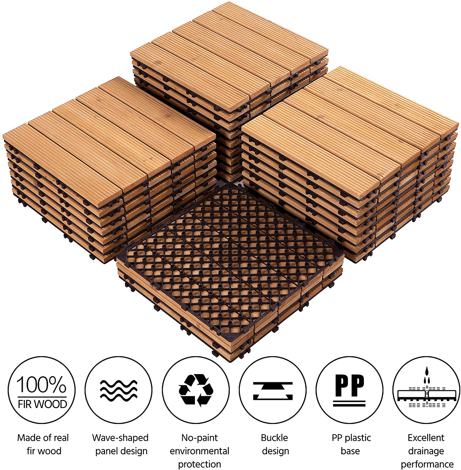 UltraShield Naturale 1 ft. x 1 ft. Quick Deck Outdoor Composite Deck Tile in Brown (27 sq. ft. per Box)
