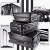 SKONYON 3-Piece Nested Spinner Suitcase Luggage Set with TSA Lock, Black