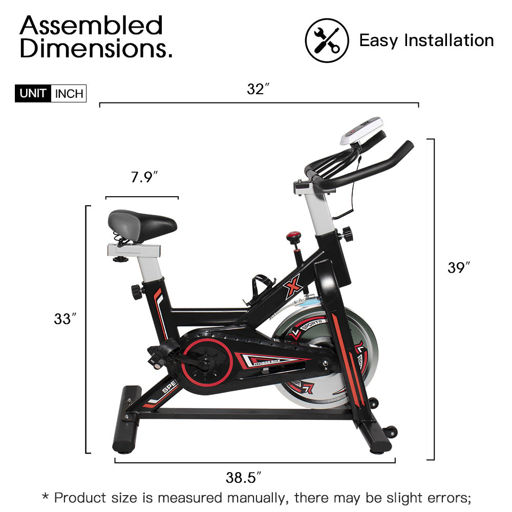 Adjustable Exercise Bike Bicycle Cycling Cardio Fitness LCD w/ 22lb Flywheel