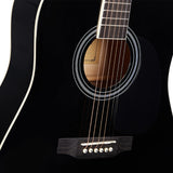SKONYON 41in Full Size All-Wood Acoustic Guitar Starter Kit w/Gig Bag, E-Tuner, Pick, Strap, Rag - Black