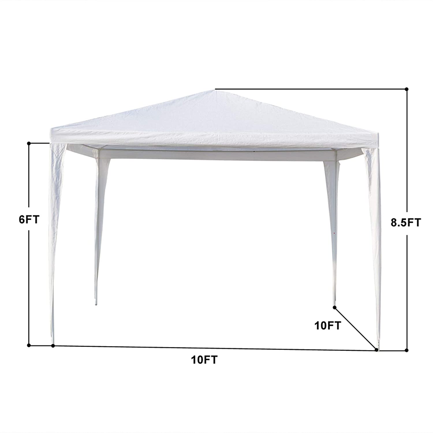 SKONYON Patio Tent 10'x10' Party Tent Outdoor Gazebo Canopy Camping Shelter