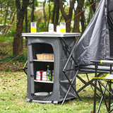 25 in. x 18 in. x 35 in. Gray Folding Pop-Up Cupboard Compact Camping Storage Cabinet with Bag