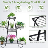 32.5 in. Tall Indoor/Outdoor Black Metal Plant Stand (7 Tiered)