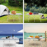 Portable Roll Up Gray Aluminum Folding Camping Table with Carrying Bag