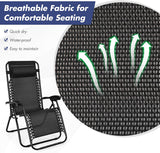 Steel Outdoor Chaise Lounge Chair with Side table and Pillow