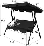 3-Person Outdoor Patio Swing Chair with Removable Cushion and Coated Steel Frame