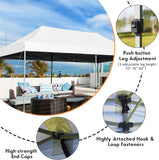 Heavy Duty 10 ft. x 20 ft. White Pop Up Canopy Tent with Carrying Bag