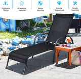Black Steel Outdoor Chaise Lounge (2-Pack)