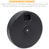 20 in. Round Plastic Patio Umbrella Base in Black