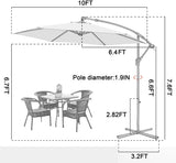 10 ft. Steel Cantilever Offset Outdoor Patio Umbrella in Tan