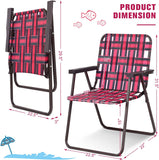Red Steel Folding Patio Outdoor Chair (6-Pack)