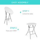 24 in. Round Plastic Folding Outdoor Picnic Table