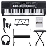 Piano Keyboard Set SKONYON 61Key Digital Electric Piano Keyboard Electronic Keyboard for Beginners, Black